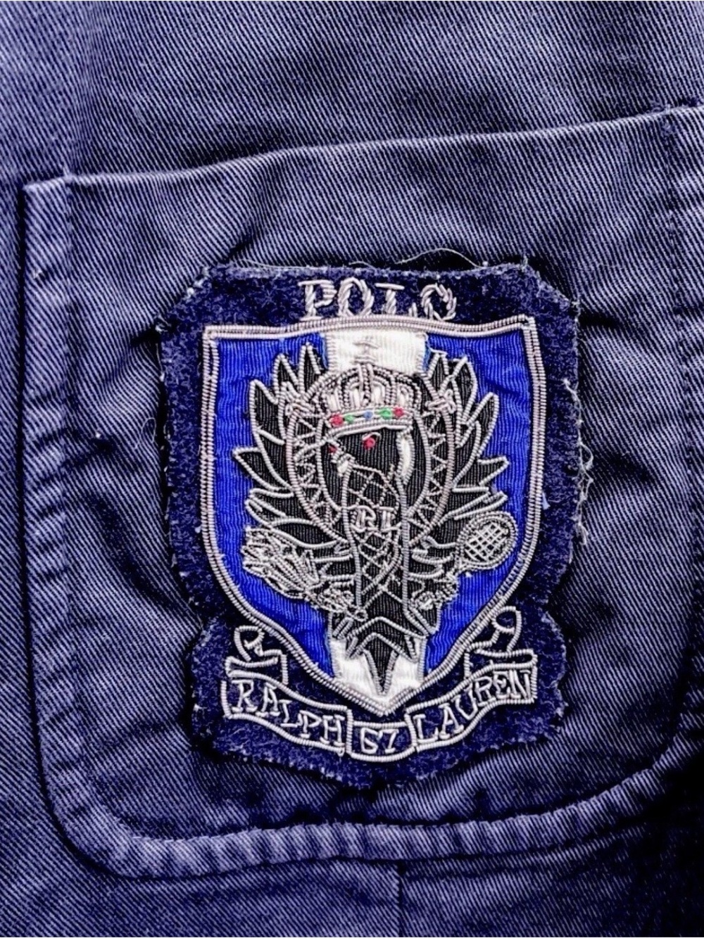 Ralph Lauren Navy Blazer with Embroidered Crest - Picture 4 of 11